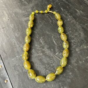 Vintage Green Beaded Necklace